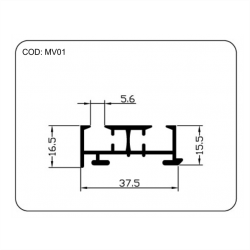 TRILHO PAINEL 2 VIAS (COD: MV01)