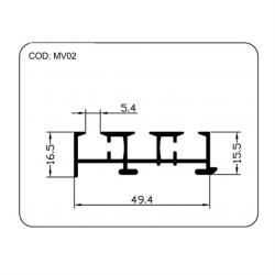 TRILHO PAINEL 3 VIAS (COD: MV02)