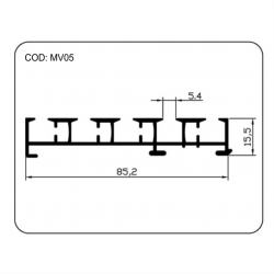 TRILHO PAINEL 5 VIAS (COD: MV01)